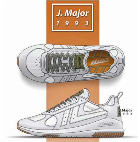 최우수상은 프리랜서 디자이너 김민철 씨의 운동화. ‘기본으로 돌아가라(Back to basic)’라는 말을 한 영국 총리 존 메이저의 생각을 운동화 디자인으로 표현한 ‘J. Major 1993’(사진)을 제안해 호평을 받았다.