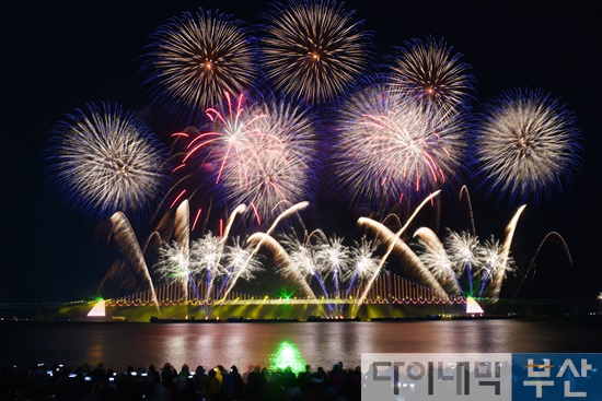 지난해 광안리해수욕장에서 펼쳐진 부산불꽃축제 모습.