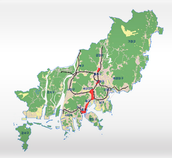 부산광역시 부설주차장 설치제한 지도