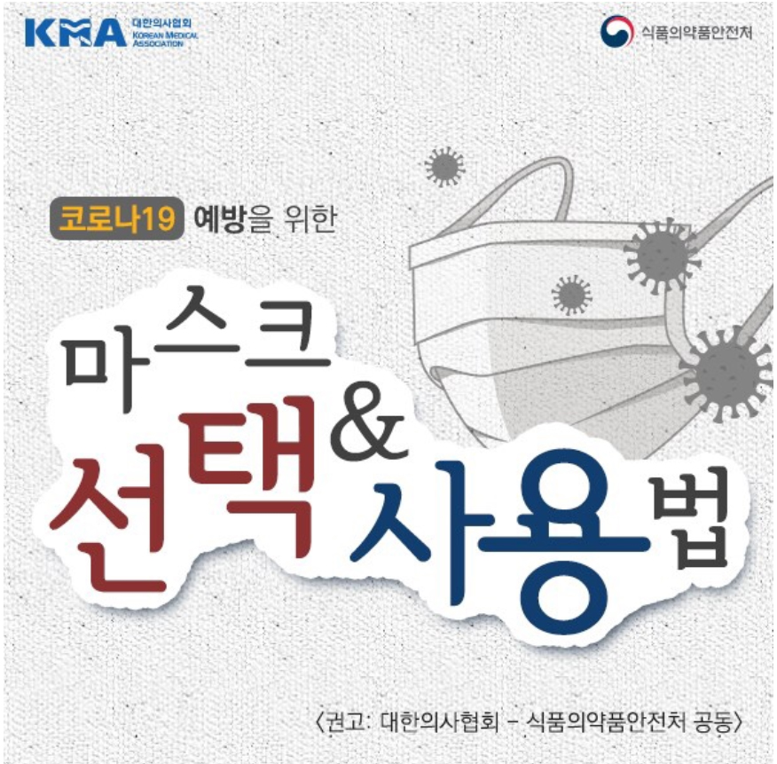 코로나19 예방을 위한 마스크 선택 & 사용법