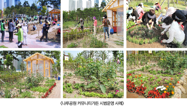 나루공원 커뮤니티가든 시범운영 사례 사진