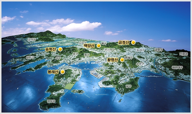 부산전경 - 승학산, 봉래산, 백양산, 황령산, 금정산