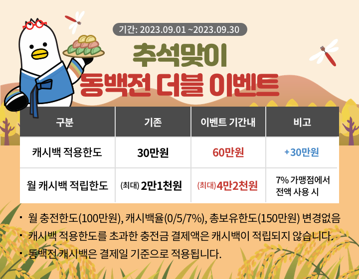 동백전 더블이벤트 팝업 디자인