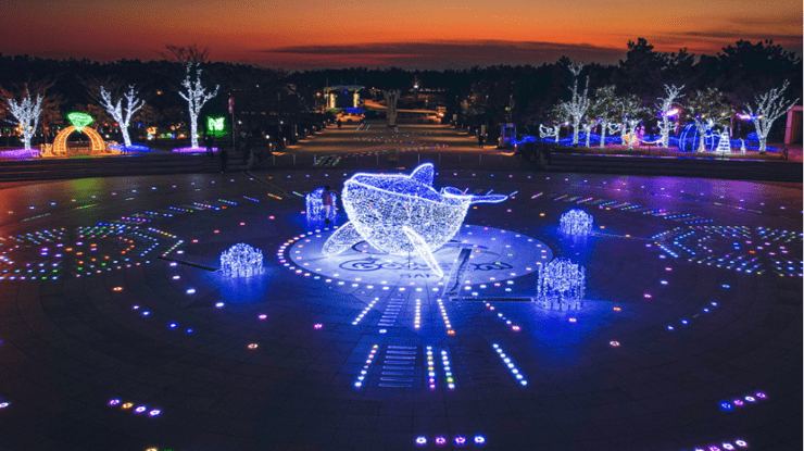 'Dadaepo Sunset Fountain of Dreams' changed it's color.