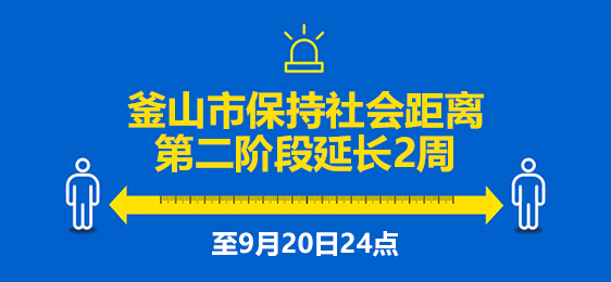 釜山市保持社会距离第二阶段延长2周
				 至9月20日24点