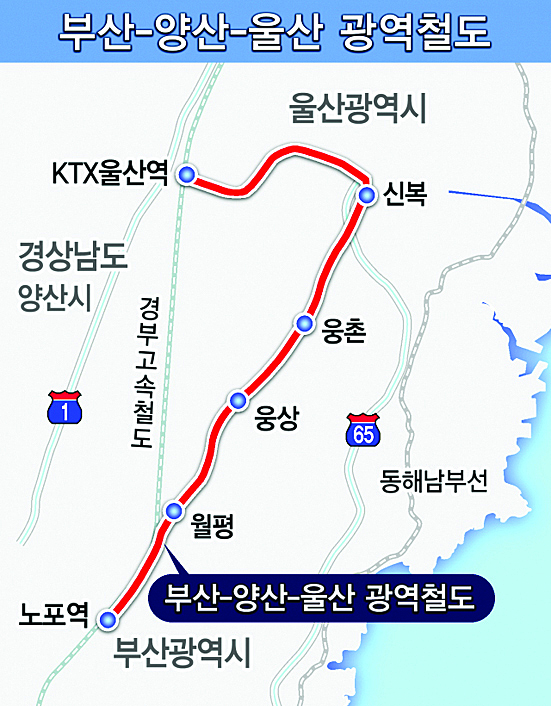 부산~양산~울산 광역철도 예타 대상 선정 기사 이미지