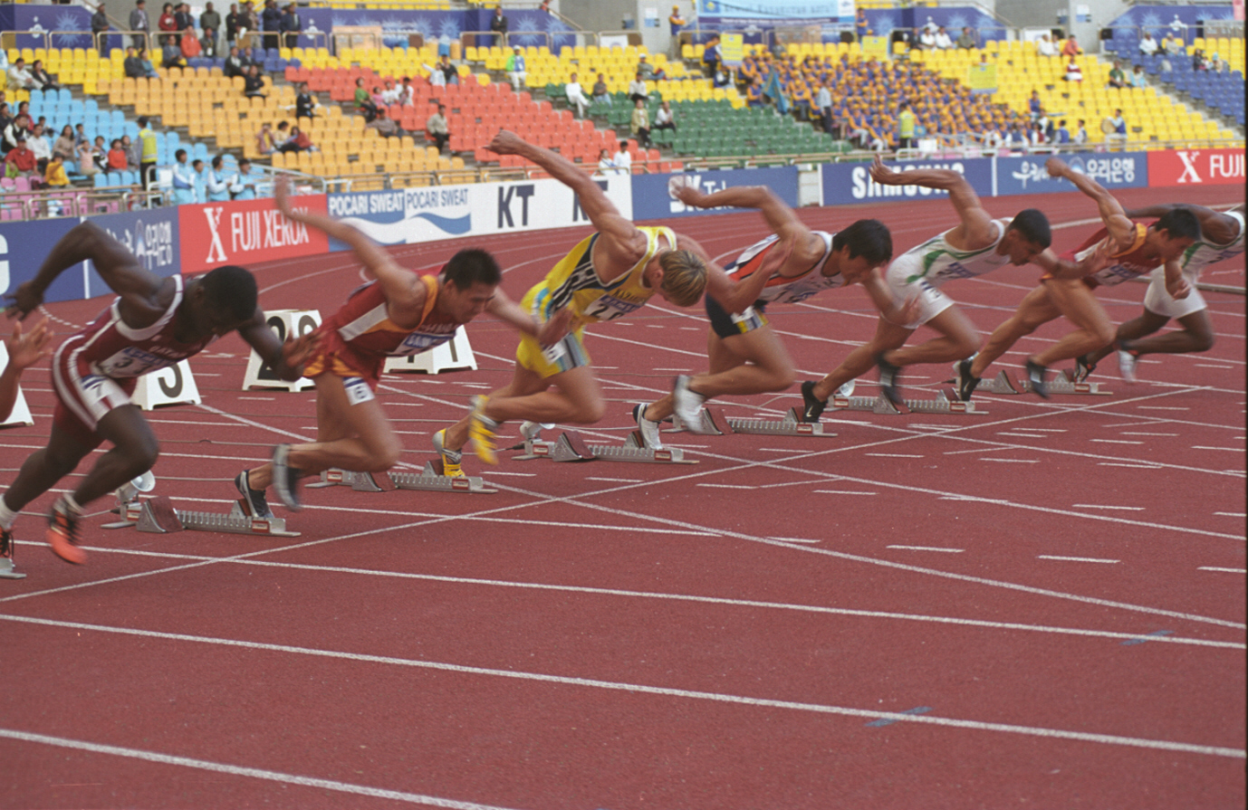 100m남자,육상,제14회아시아경기대회.체육