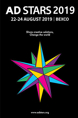 AD STARS 2019
22-24 AUGUST 2019 | BEXCO
Share creative solutions, 
Change the world
www.adstars.org 
