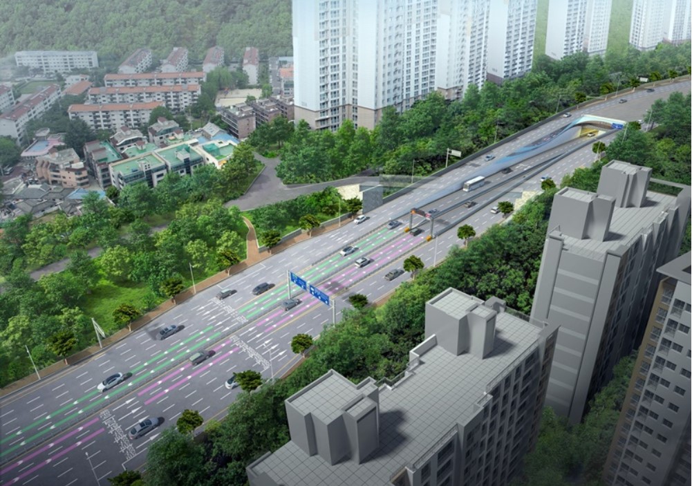 만덕-센텀 도로 전경