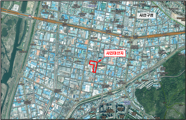 상재생사업지구 경쟁력강화사업(주차장, 공원) 위치도