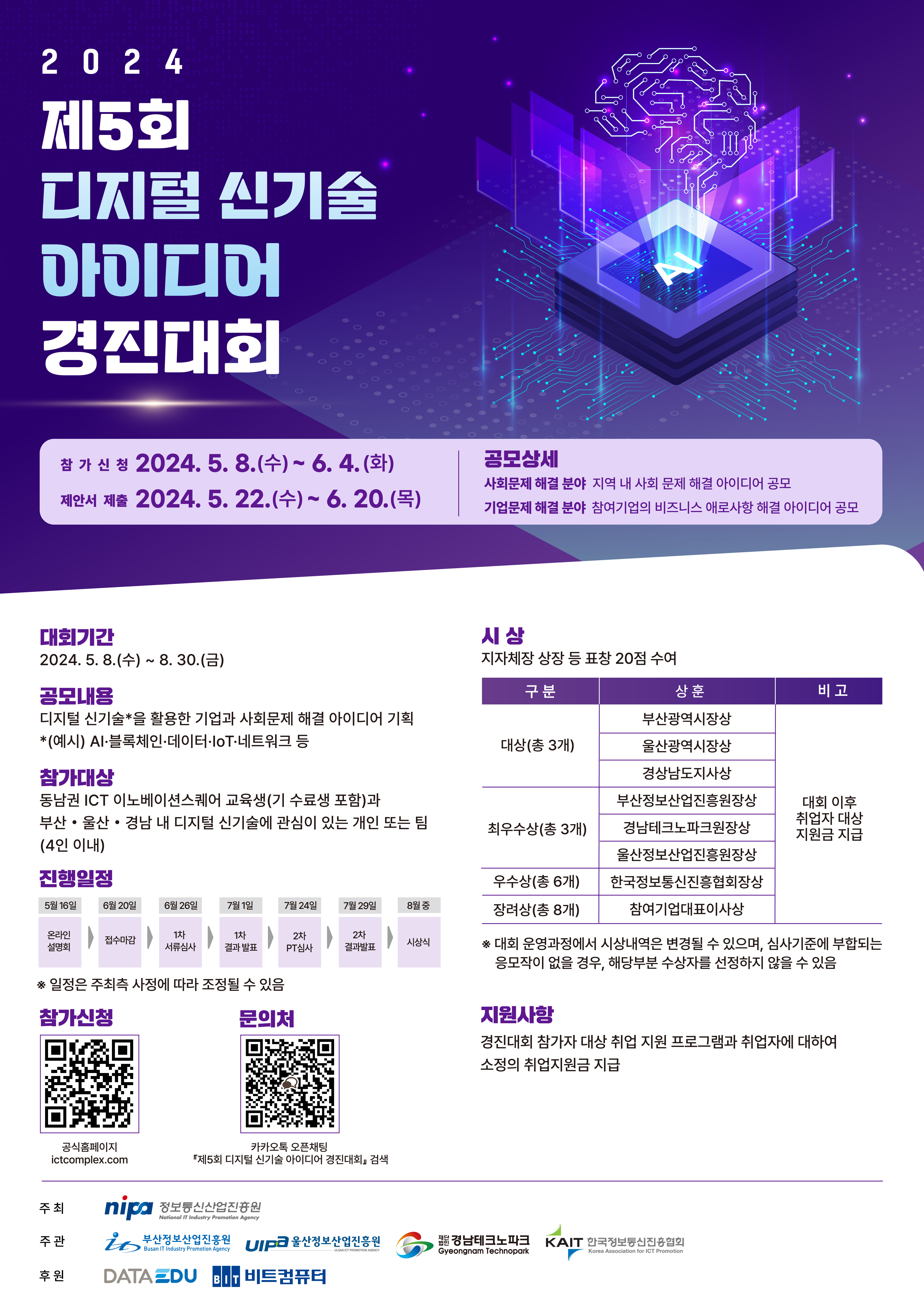2024 제5회 디지털 신기술 아이디어 경진대회 포스터