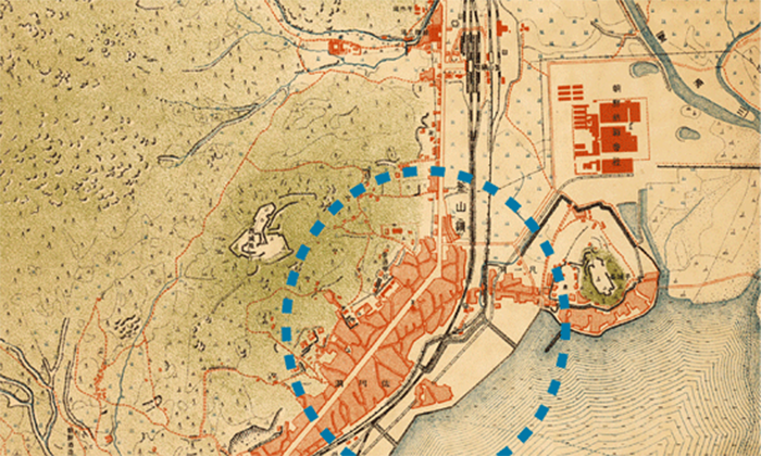 Burial site indicated on the map (now, Choryang-dong)