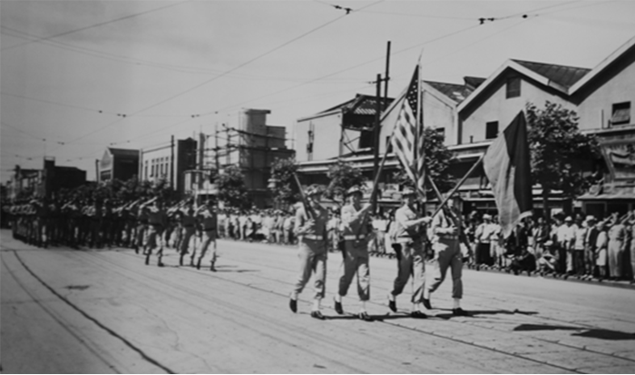 Demonstration march by the 6th Division (1946.7.4)