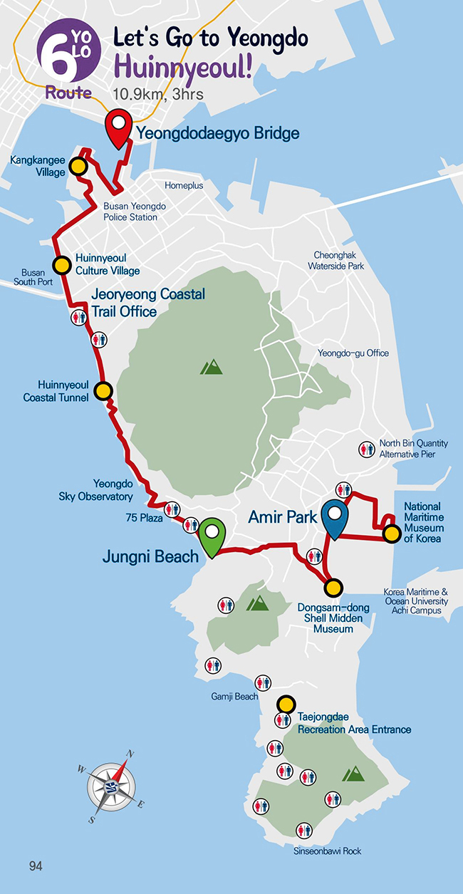 YOLO Route 6 Let's Go to Yeongdo Huinnyeoul! 10.9km, 3hrs (Yeongdodaegyo Bridge ~ Jeoryeong Coastal Trail Management Center ~ Amir Park)