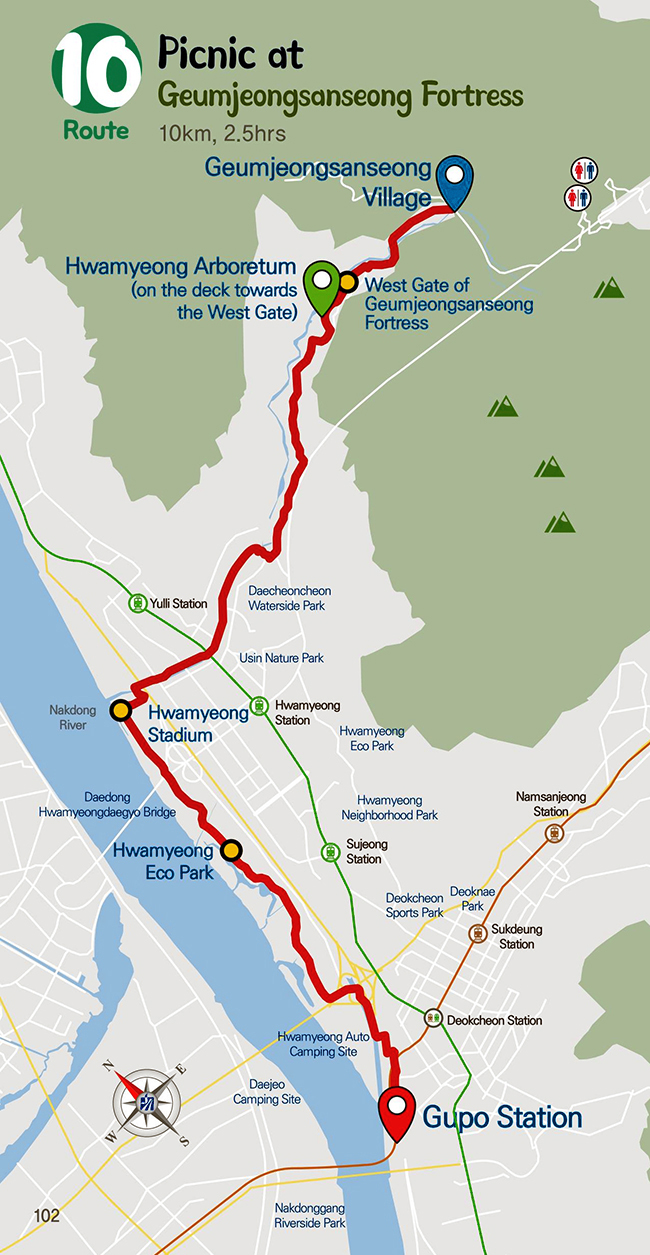 YOLO1Route(ImnangBeach ~Chiram Port ~ Sinpyeongso Park
					~ Dongbaek(hang) Port ~ Idong Port ~ Ilgwang Beach
					(9.1km, 3hrs))