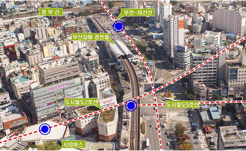 사상역 광역환승센터 건설 위치도 및 현장사진 2