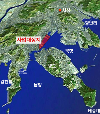 북항 사업대상지는 시청, 광안리, 북항, 영도, 남항, 송도, 감천항, 태종대의 중심에 위치하고 있다.