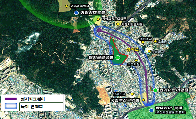 연지근린공원 조성 위치도