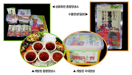 종합양념소 사진 상품화된 종합양념소, 수출양념(일본), 개발된 종합양념소, 개발된 국내양념