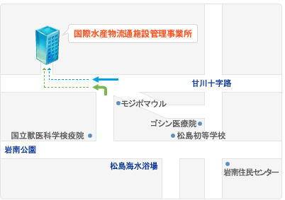 国際水産物卸売市場：釜山広域市西区遠洋路35（岩南洞761）,水産加工先進化団地：釜山広域市西区遠洋路1（岩南洞762）