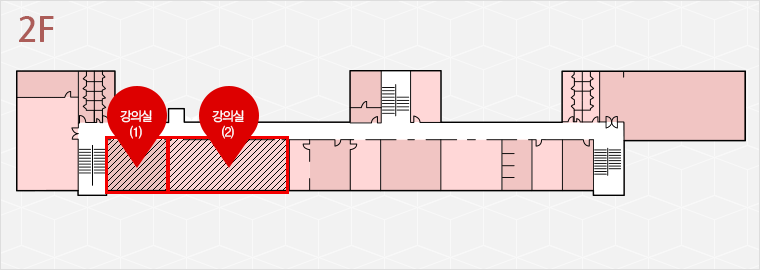 2층 강의실(1),강의실(2) 위치도