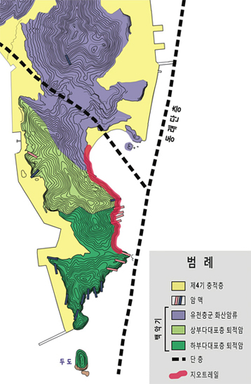 송도의 지질층 도표