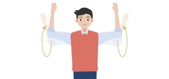 ② 어깨 뒤로 돌리기(5~7회)